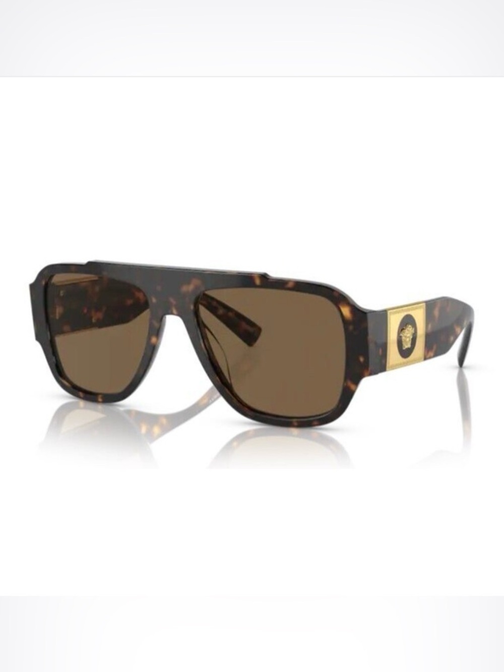 Versace 0VE4436U 108/73 Havana/Dark Brown Soft Rectangle Men's Sunglasses